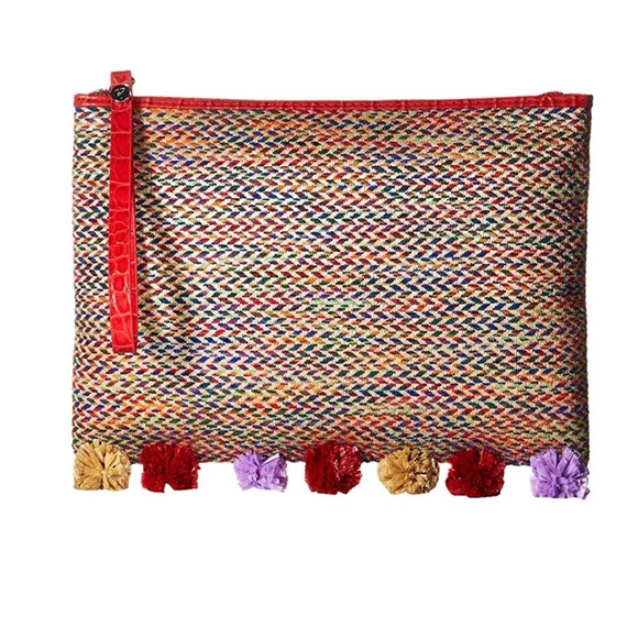 X S O L D X SAM EDELMAN Pompom Clutch - Picture 1 of 3
